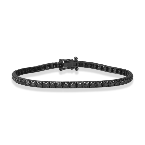 Bratara tennis din aur negru cu diamante negre de 2.01ct