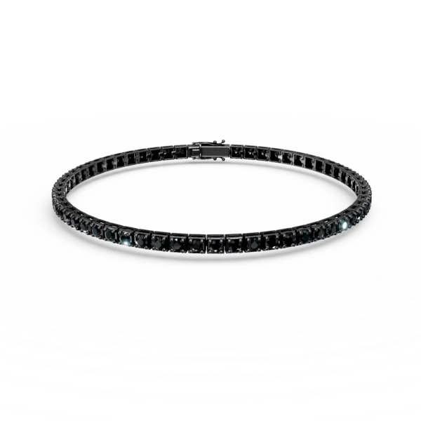 Bratara tennis din aur negru cu diamante negre de 2.2ct