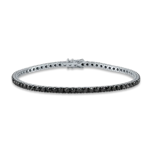 Bratara tennis din aur negru cu diamante negre de 3.8ct