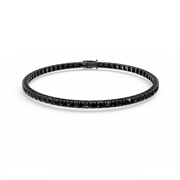 Bratara tennis din aur negru cu diamante negre de 4.5ct