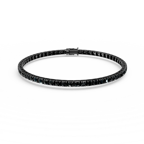 Bratara tennis din aur negru cu diamante negre de 5.4ct