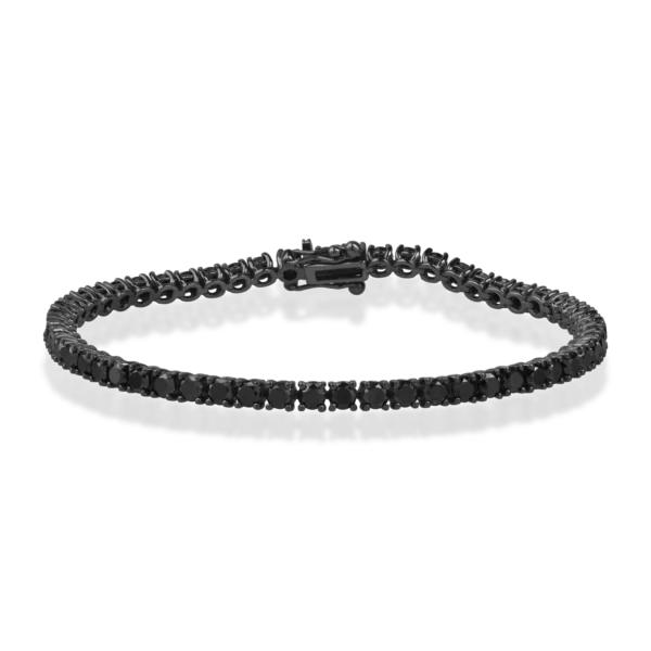 Bratara tennis din aur negru cu diamante negre de 5ct