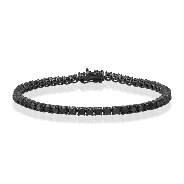 Bratara tennis din aur negru cu diamante negre de 6ct