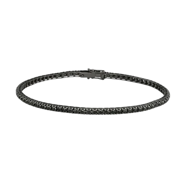 Bratara tennis din aur negru cu diamante negre de 1.45ct