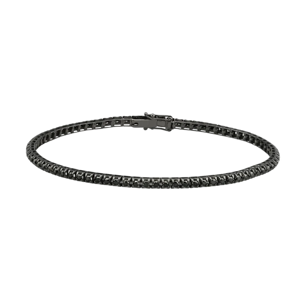 Bratara tennis din aur negru cu diamante negre de 4.1ct