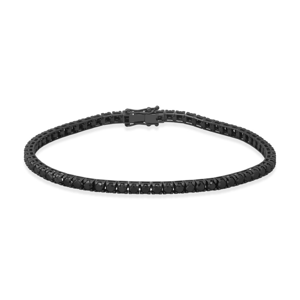 Bratara tennis din aur negru cu diamante negre de 4.75ct