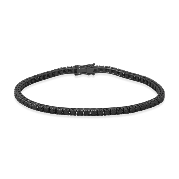 Bratara tennis din aur negru cu diamante negre de 4.75ct