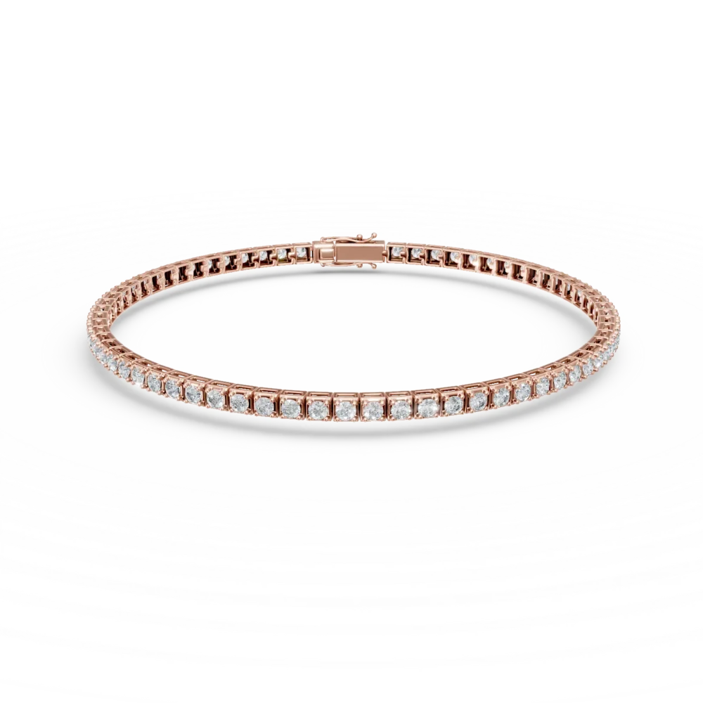 Bratara tennis din aur roz cu diamante de 1.4ct