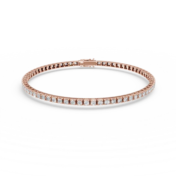 Bratara tennis din aur roz cu diamante de 1.4ct