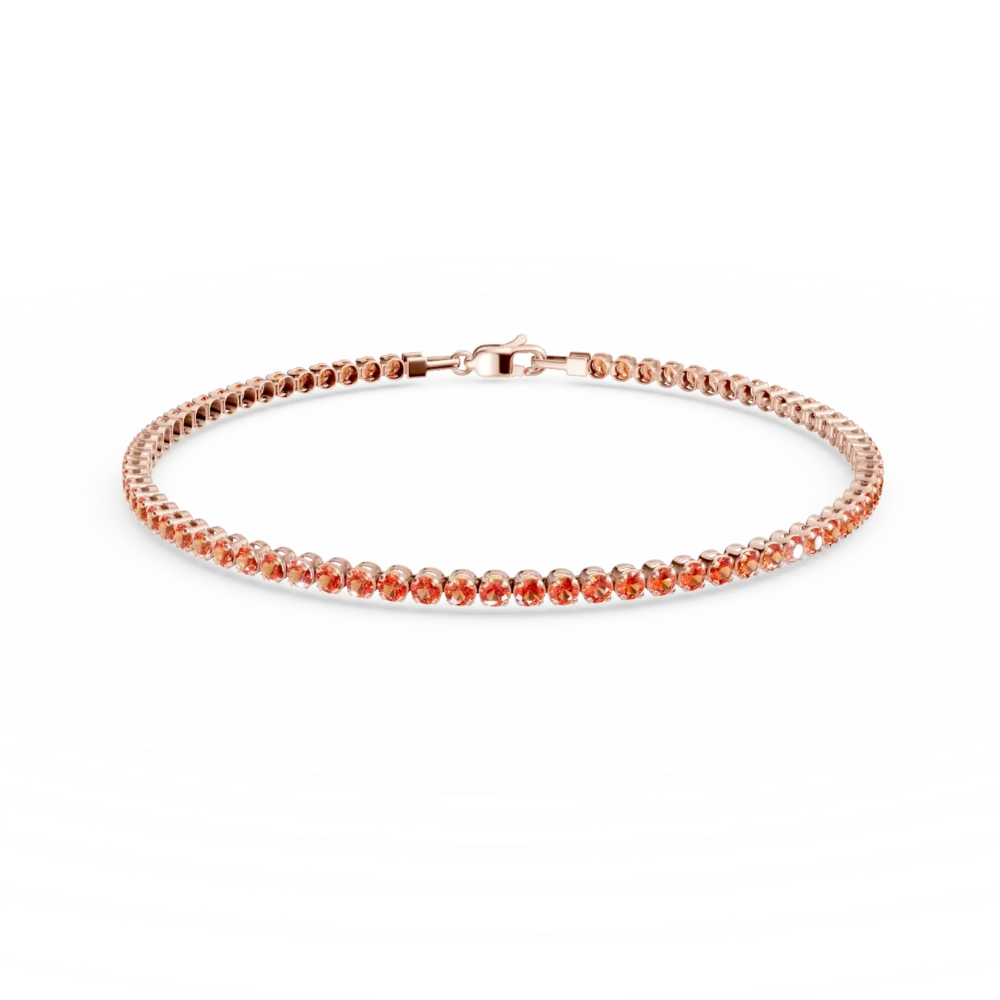 Bratara tennis din aur roz cu zirconia