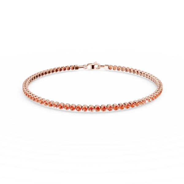 Bratara tennis din aur roz cu zirconia