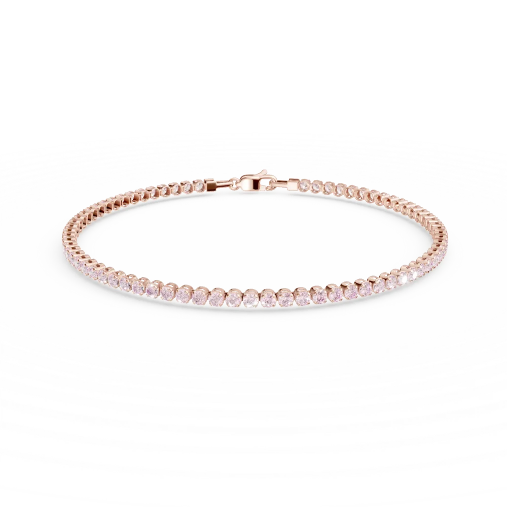 Bratara tennis din aur roz cu zirconii roz