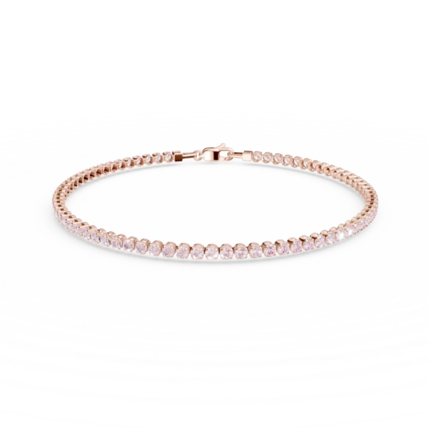 Bratara tennis din aur roz cu zirconii roz