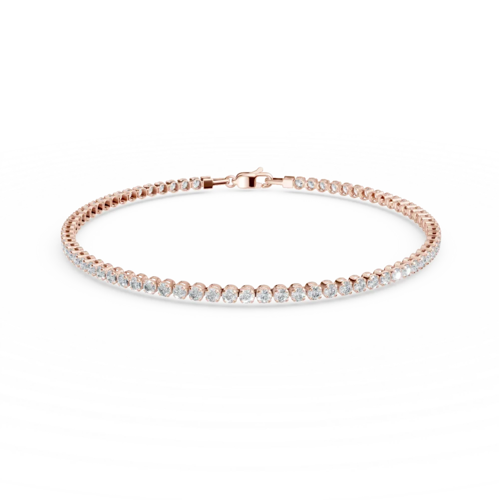 Bratara tennis din aur roz cu zirconii