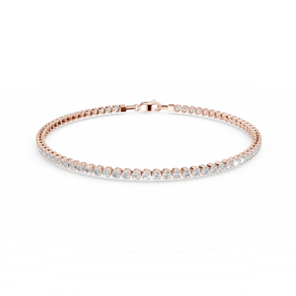 Bratara tennis din aur roz cu zirconii