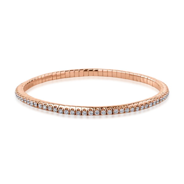 Bratara tennis din aur roz cu diamante de 1.91ct