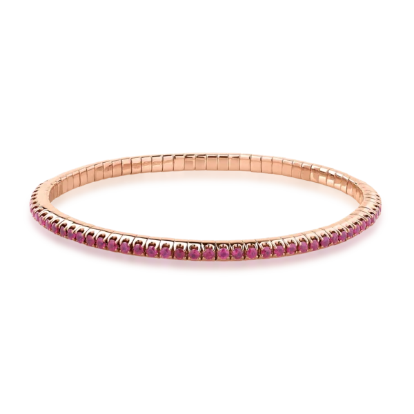 Bratara tennis din aur roz cu rubine de 2.69ct