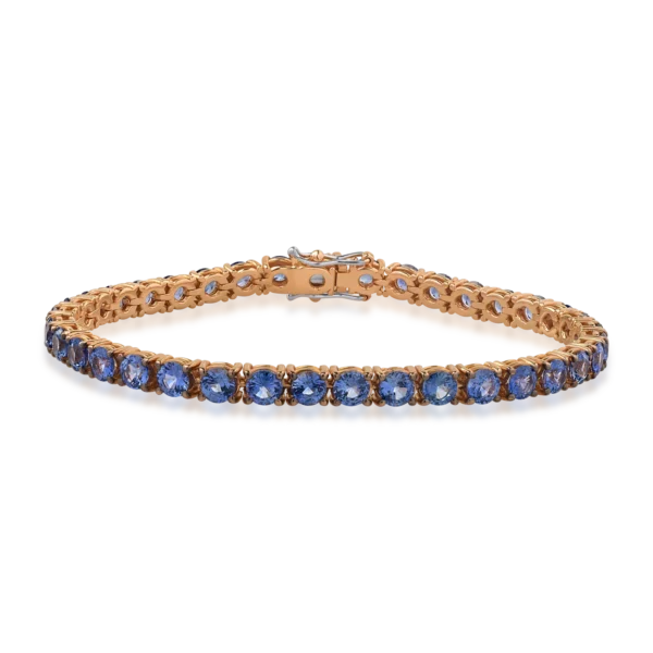 Bratara tennis din aur roz cu safire de 11.98ct