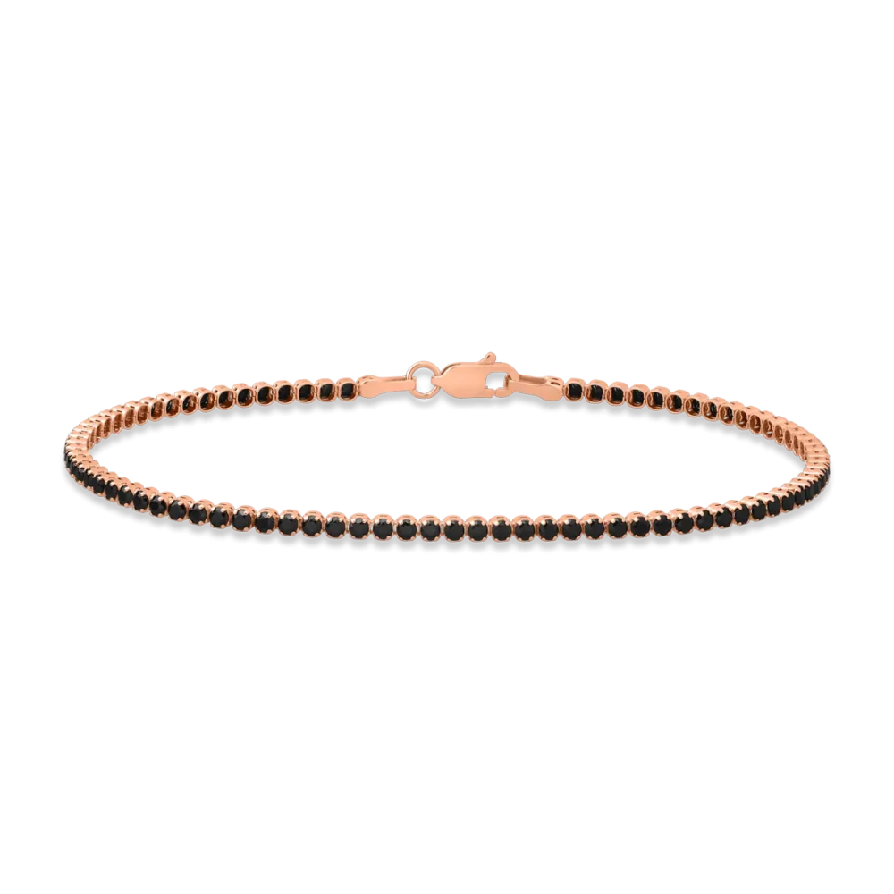 Bratara tennis din aur roz