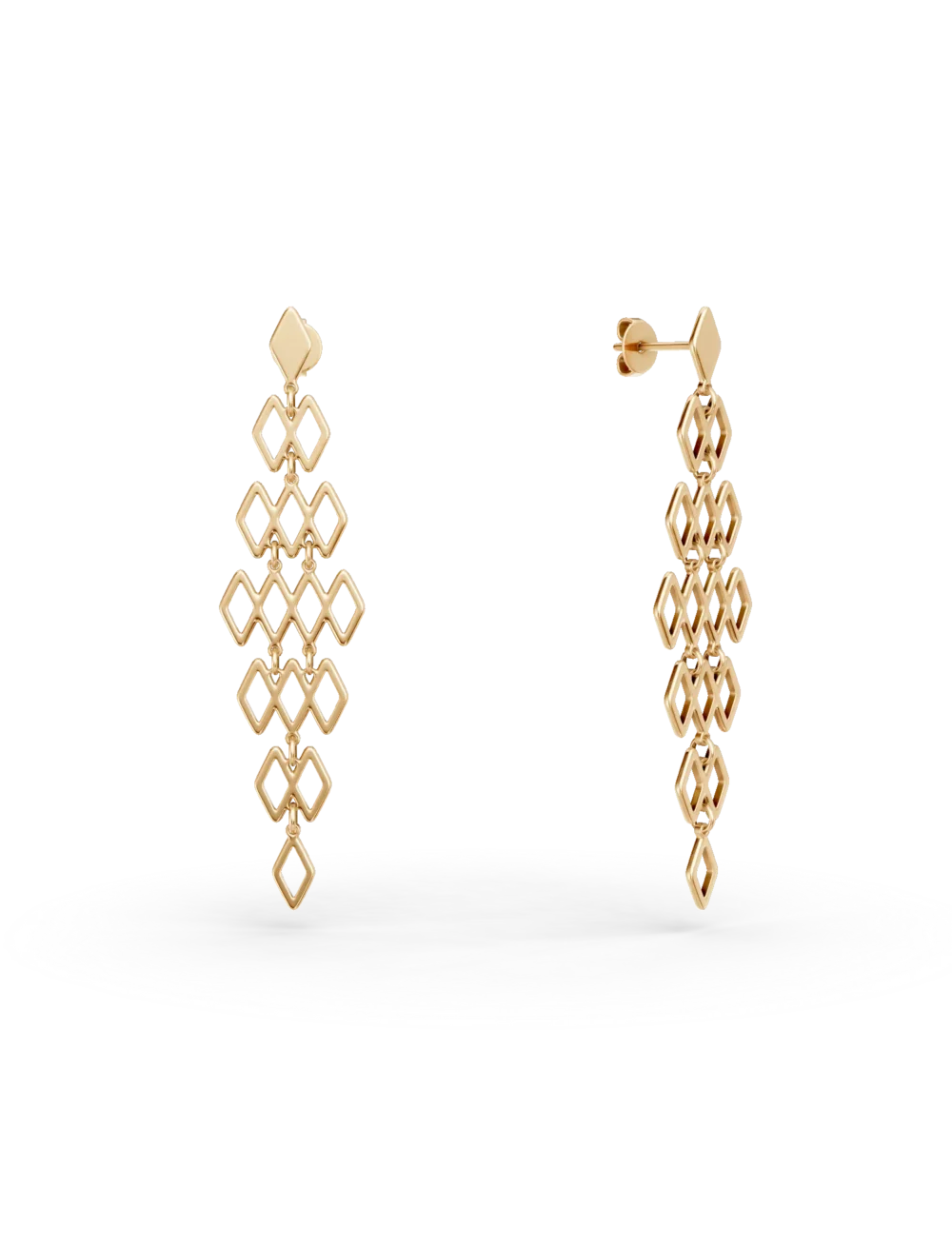 Cercei candelabru din aur galben