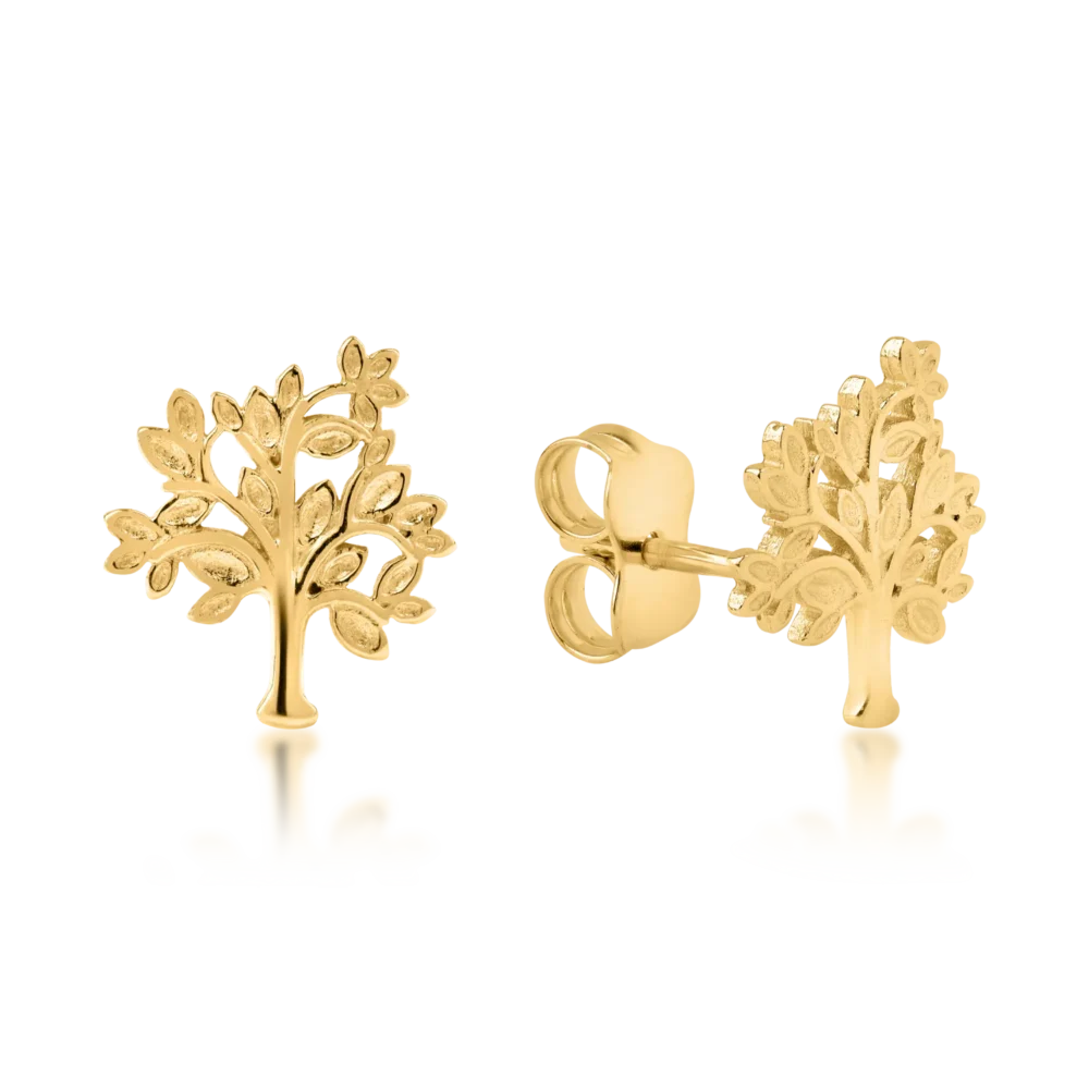 Cercei copacul vietii din aur galben