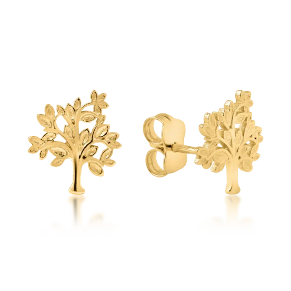 Cercei copacul vietii din aur galben