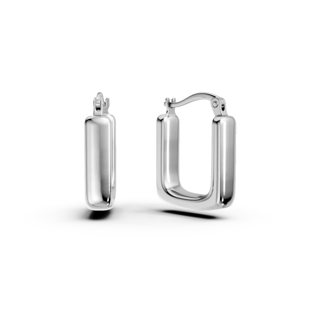 Cercei creole din aur alb