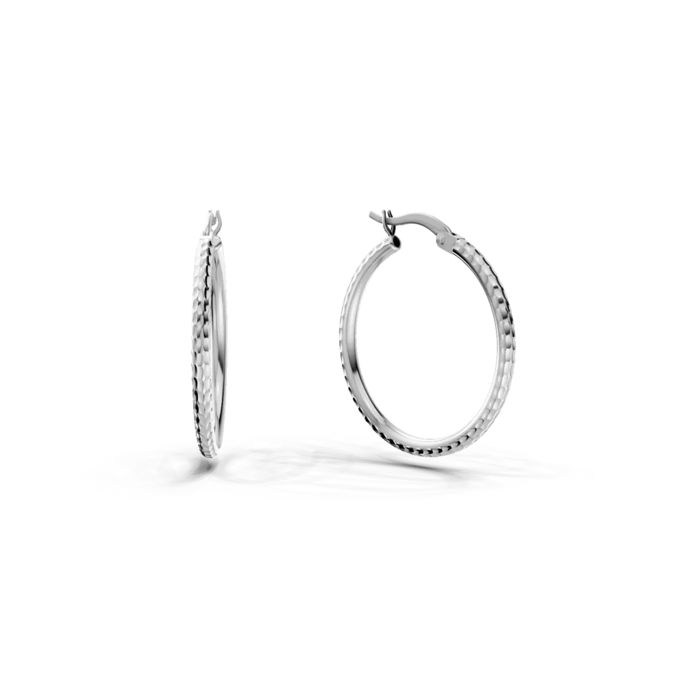 Cercei creole din aur alb