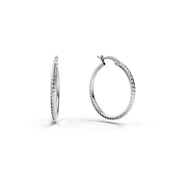 Cercei creole din aur alb