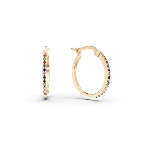 Cercei creole din aur galben cu zirconia