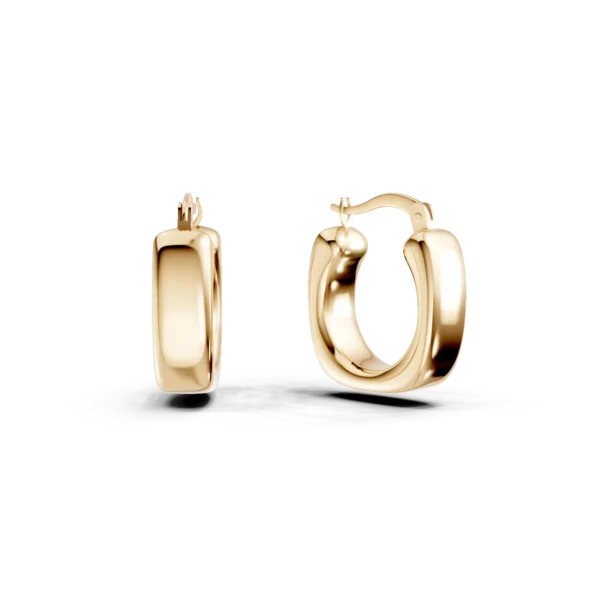 Cercei creole geometrici din aur galben