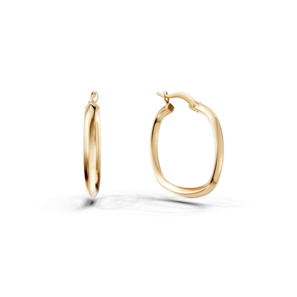 Cercei creole geometrici din aur galben