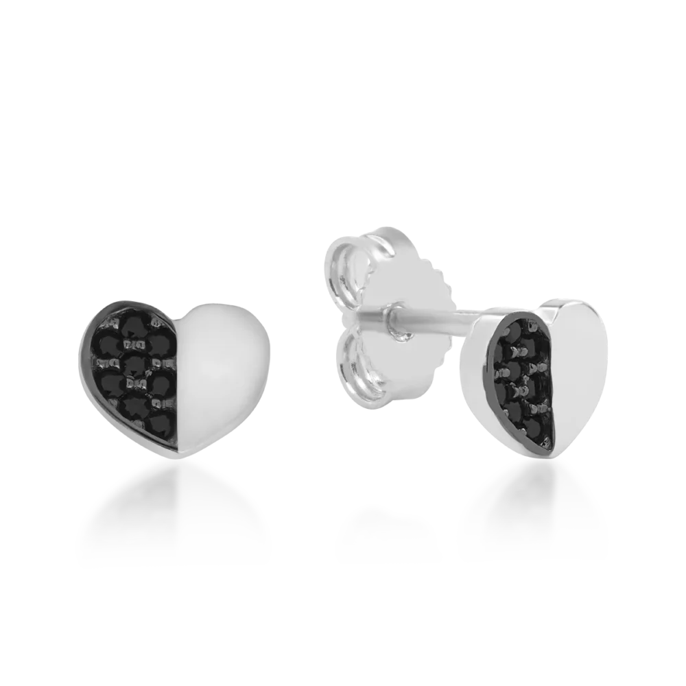 Cercei cu inimioare din aur alb