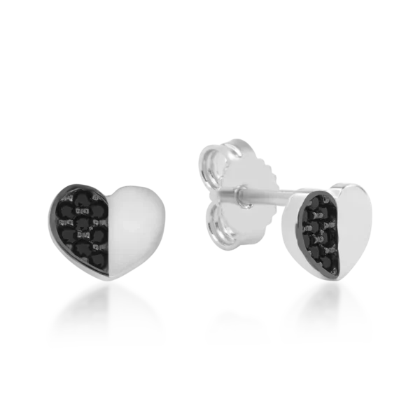 Cercei cu inimioare din aur alb