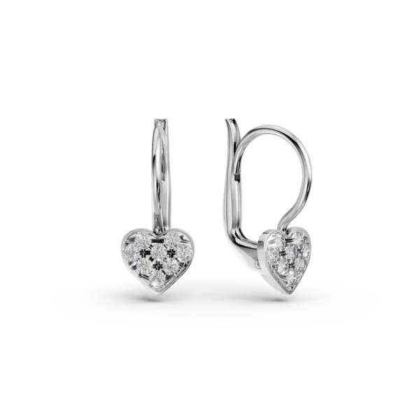 Cercei cu inimioare din aur alb