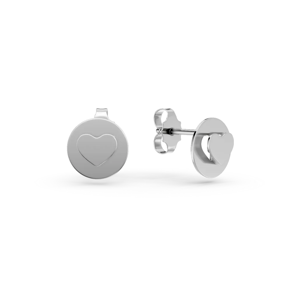 Cercei cu inimioare din aur alb