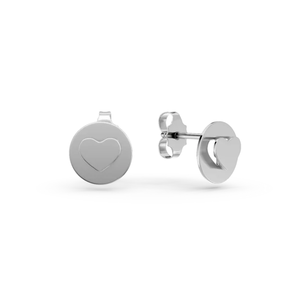 Cercei cu inimioare din aur alb