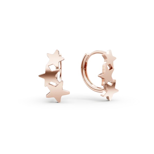 Cercei cu stelute din aur roz