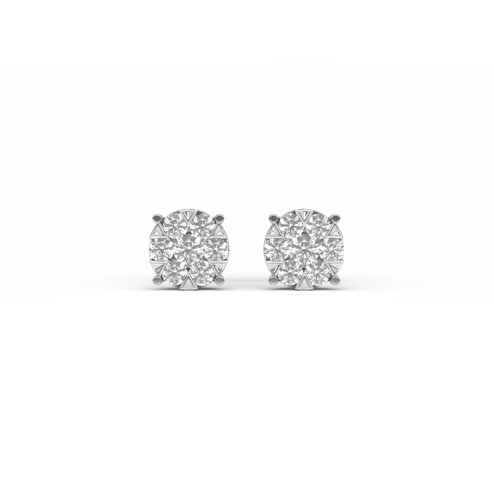 Cercei cu surub din aur alb cu diamante de 0.5ct - imagine 2