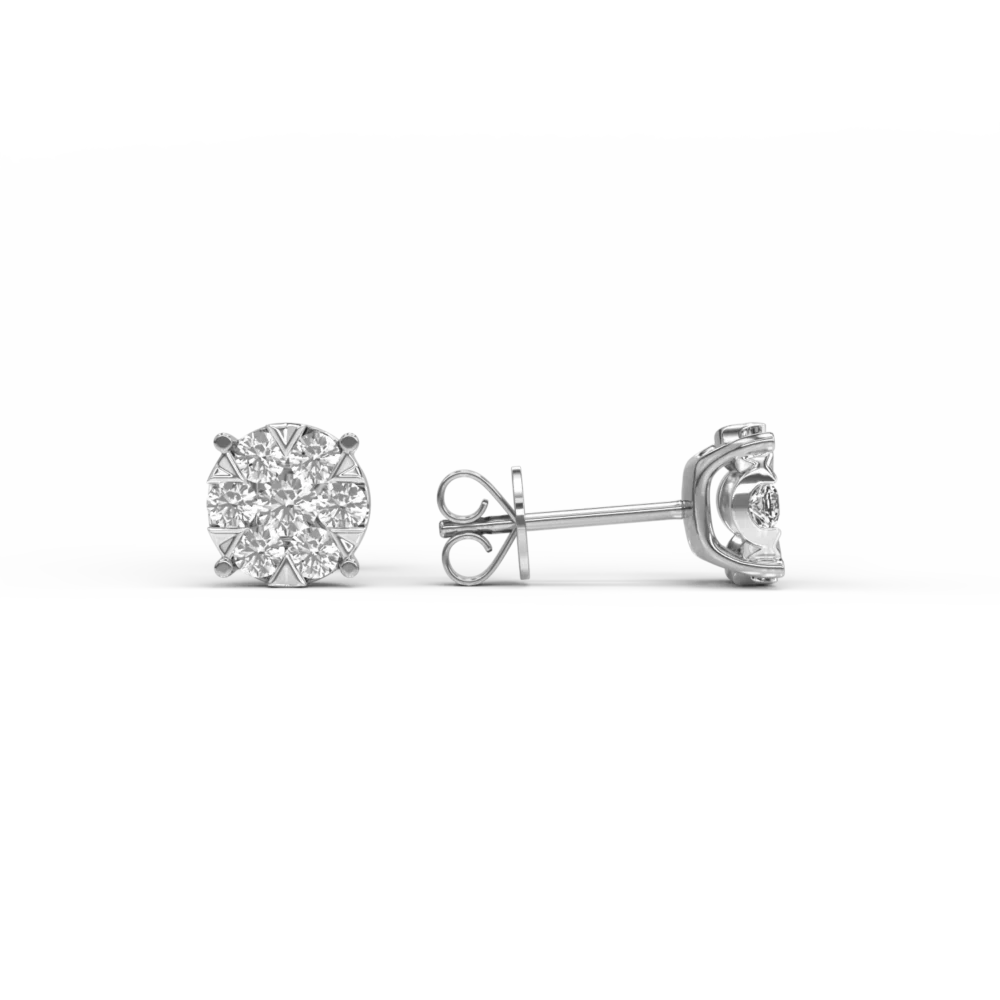 Cercei cu surub din aur alb cu diamante de 0.5ct - imagine 3
