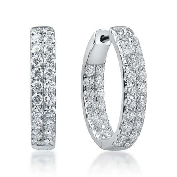 Cercei cu tortite din aur alb cu diamante de 1.99ct