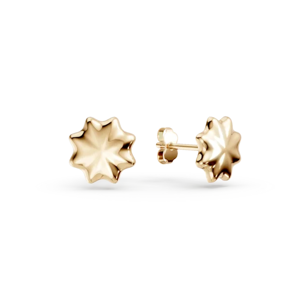 Cercei cu trifoi din aur galben