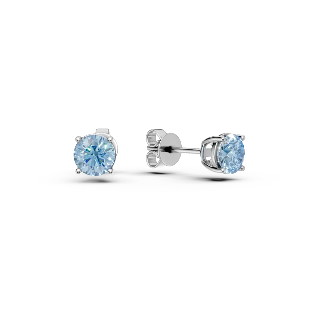 Cercei din aur alb cu acvamarine de 1.3ct