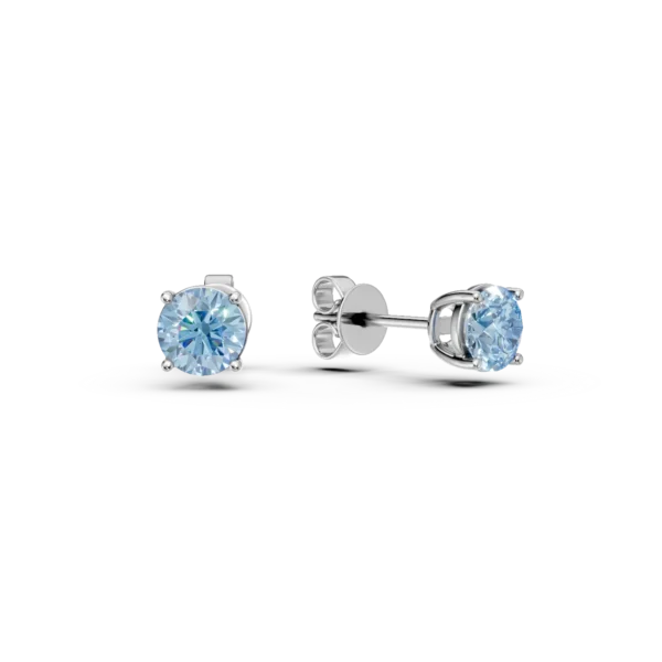 Cercei din aur alb cu acvamarine de 1.3ct