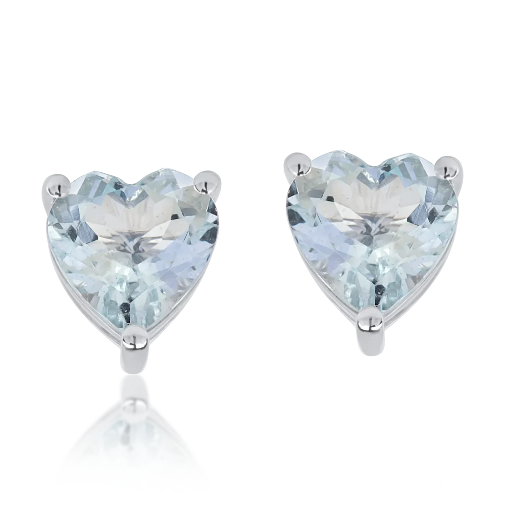 Cercei din aur alb cu acvamarine heart de 1.9ct - imagine 2