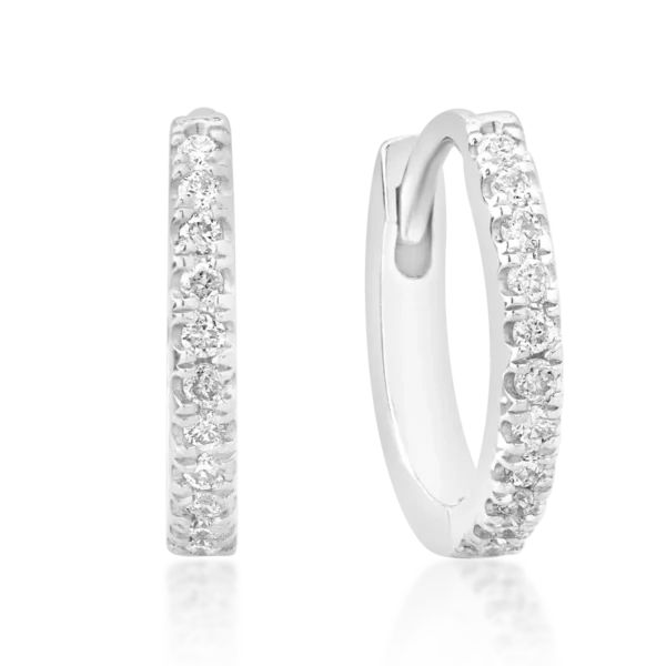 Cercei din aur alb cu diamante de 0.08ct