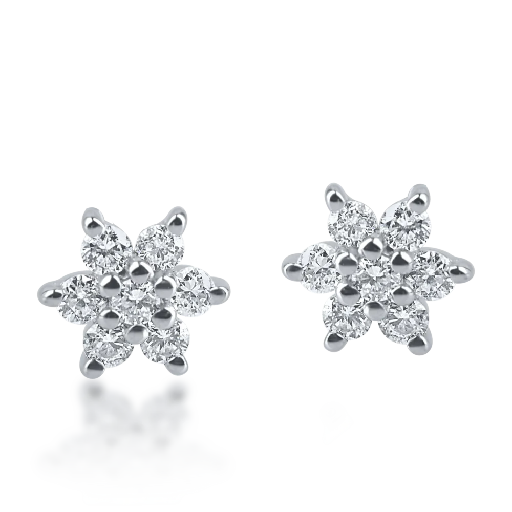 Cercei din aur alb cu diamante de 0.114ct - imagine 2