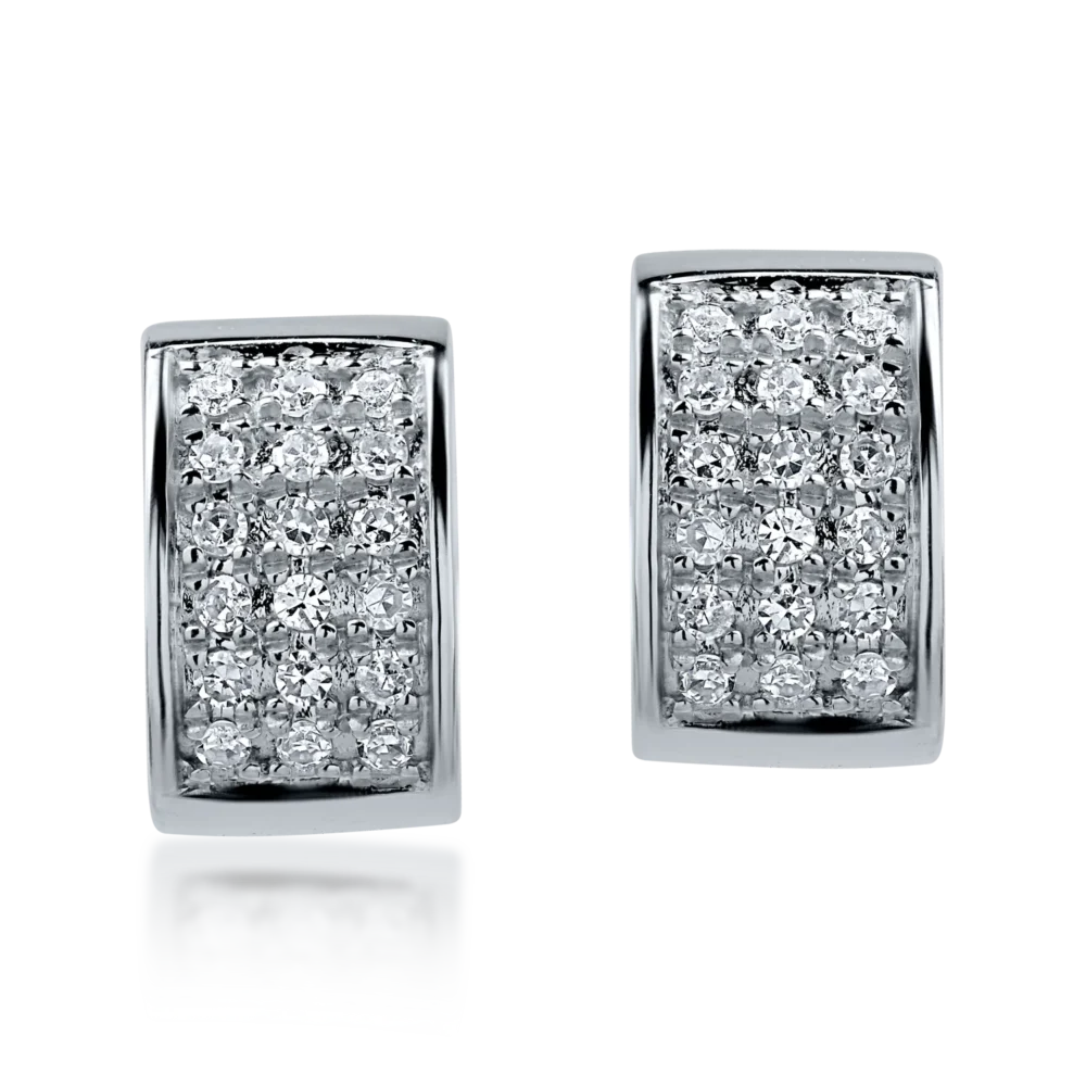 Cercei din aur alb cu diamante de 0.133ct - imagine 2