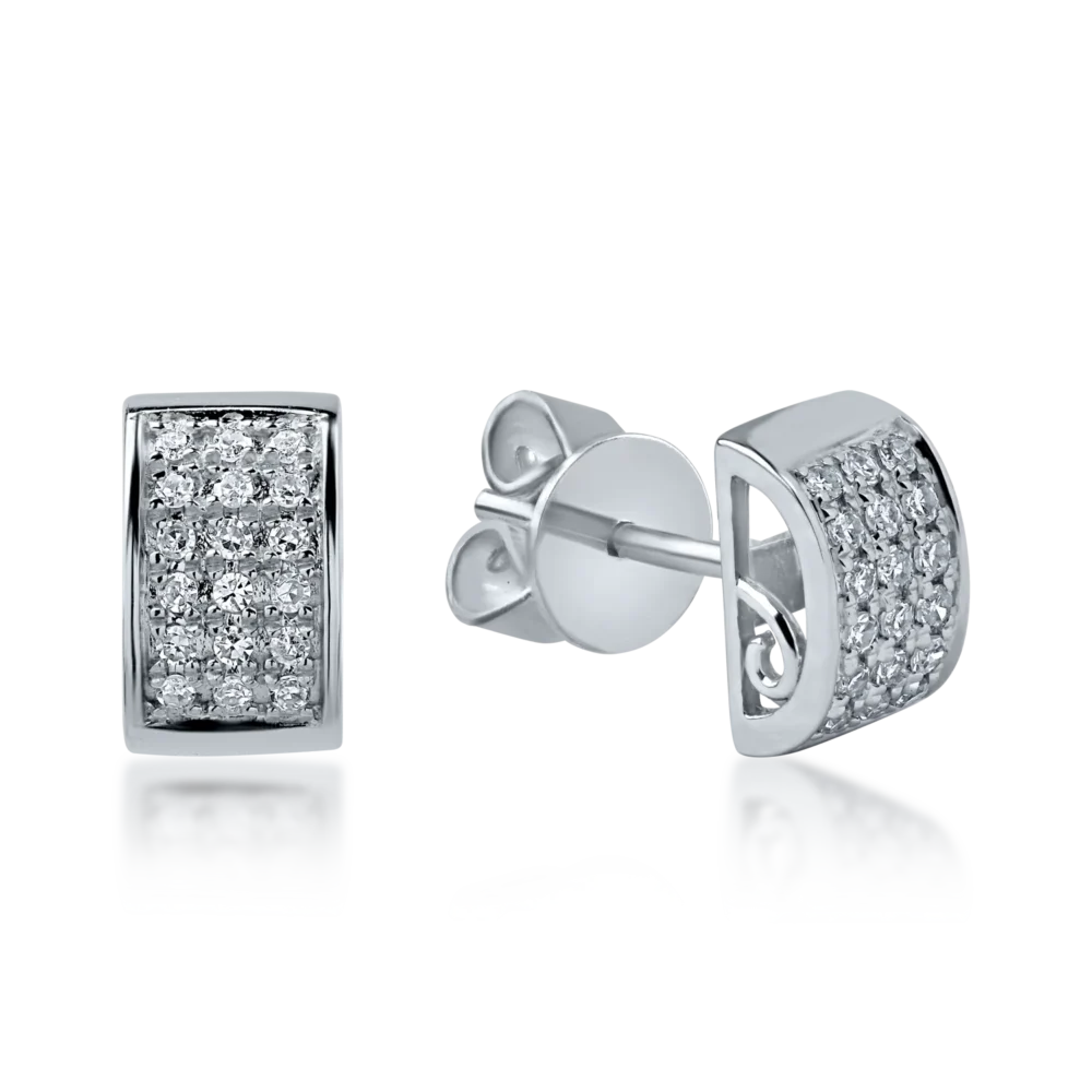 Cercei din aur alb cu diamante de 0.133ct