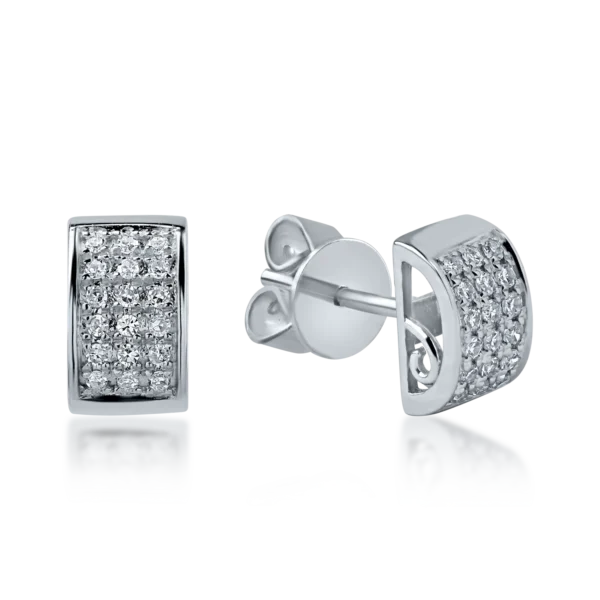 Cercei din aur alb cu diamante de 0.133ct